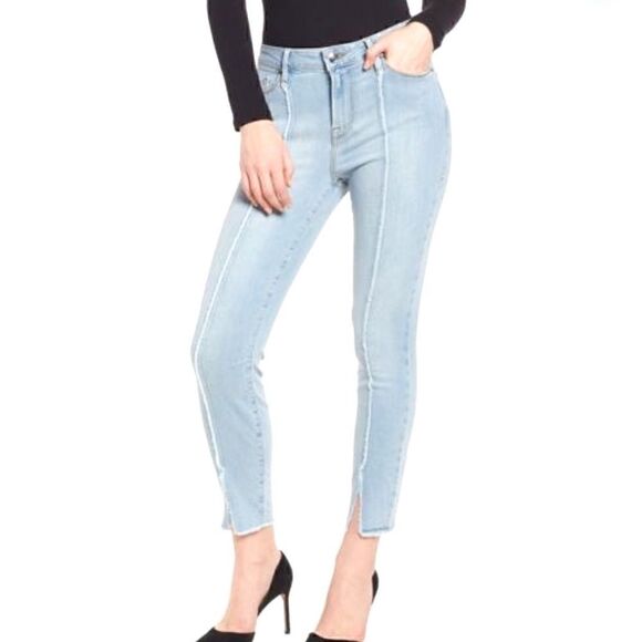 NWT Good American High Waist Raw Seam Crop Skinny - Picture 1 of 6